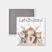Aimant Snowman Snowflake hiver Pays Primitif (Recto/Verso)