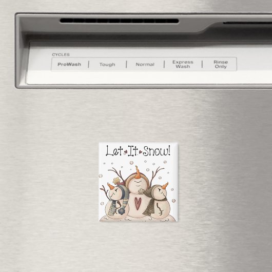 Aimant Snowman Snowflake hiver Pays Primitif (In Situ (Lave-vaisselle))