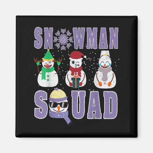Aimant Snowman Squad Funny Family Matching, Teacher And S (Devant)