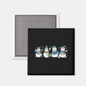 Aimant Snowman Teacher Winter Leopard Clroom Cute Blue St (Recto/Verso)