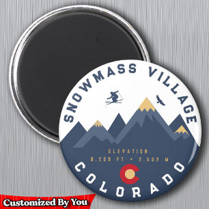 Aimant Snowmass Colorado Drapeau Retro Sunset Ski Souveni