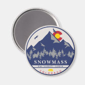 Aimant Snowmass Colorado Retro Sunset Ski Souvenirs (Recto/Verso)