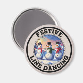 Aimant Snowmen Festif Line Dancing (Recto/Verso)