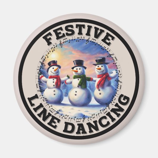Aimant Snowmen Festif Line Dancing (Devant)