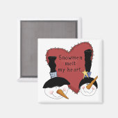 Aimant Snowmen Melt My Heart Tshirts et cadeaux (Recto/Verso)