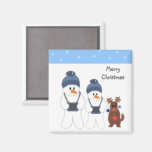 Aimant Snowmen & Reindeer (Recto/Verso)