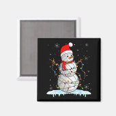 Aimant Snowmies Santa Lights Christmas Snowman Volleyball (Recto/Verso)