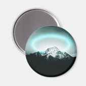 Aimant Snowy mountain mysterious blue neon light (Recto/Verso)
