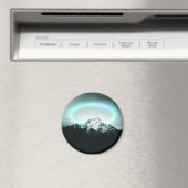 Aimant Snowy mountain mysterious blue neon light (In Situ (Lave-vaisselle))
