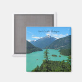 Aimant Snowy Mountain Turquoise Lake à Washington (Recto/Verso)
