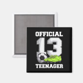 Aimant Soccer 13 Year Old Birthday Boy Shirt, Official Te (Recto/Verso)