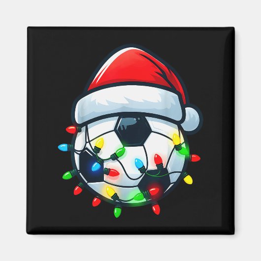 Aimant Soccer Ball Santa Hat Xmas Pajamas Players Toddler (Devant)