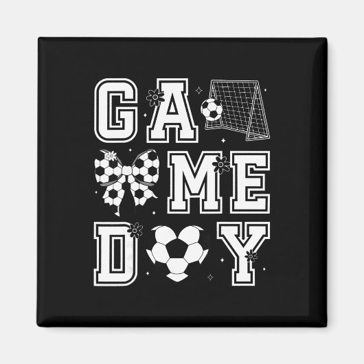 Aimant Soccer de jour de jeu Coquette Bow Femmes Filles E (Devant)