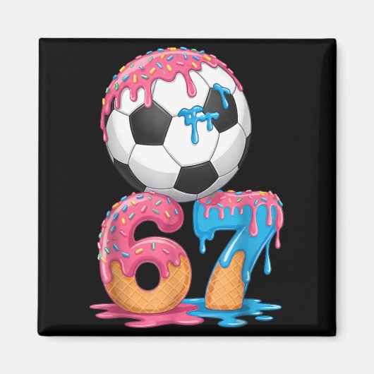 Aimant Soccer Drip Number 67 Boys Soccer Player 67  (Devant)
