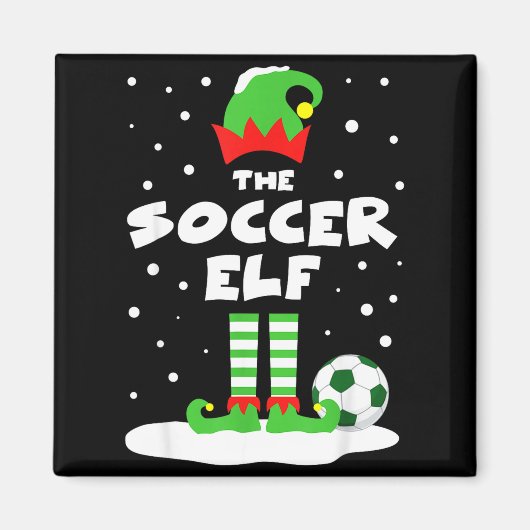 Aimant Soccer Elf Matching Group Family Holiday Christmas (Devant)