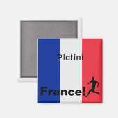 Aimant Soccer France, personnalisable (Recto/Verso)
