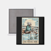 Aimant Soccer Mom Skeleton Tarot Card Vintage Halloween  (Recto/Verso)