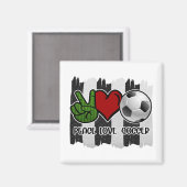 Aimant Soccer paix et amour (Recto/Verso)