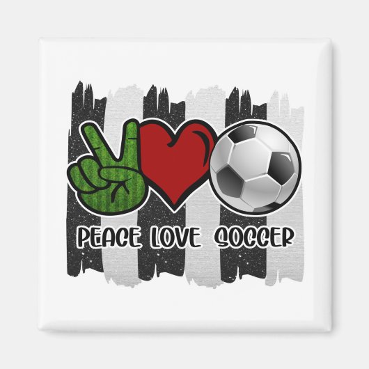 Aimant Soccer paix et amour (Devant)