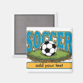 Aimant Soccer personnalisé Ajouter du texte (Recto/Verso)