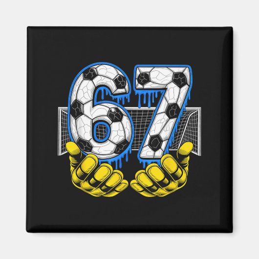 Aimant Soccer Six Seven 67 Funny Gen Alpha Meme  (Devant)