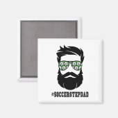 Aimant Soccer Stepdad Avec Beard Step Papa Step Père Ste (Recto/Verso)