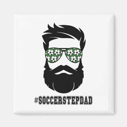 Aimant Soccer Stepdad Avec Beard Step Papa Step Père Ste (Devant)