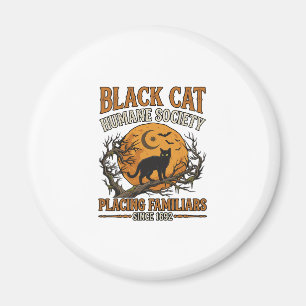 Aimant Société humanitaire du chat noir Halloween pleine