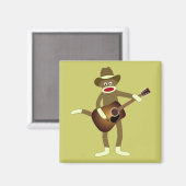 Aimant Sock Monkey Country Music (Recto/Verso)