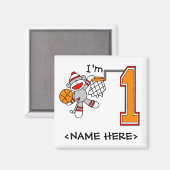 Aimant Sock Monkey Hoops 1er anniversaire (Recto/Verso)