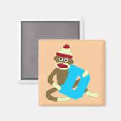 Aimant Sock Monkey Monogram Boy D (Recto/Verso)