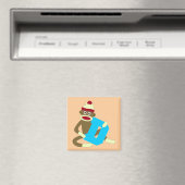 Aimant Sock Monkey Monogram Boy D (In Situ (Lave-vaisselle))