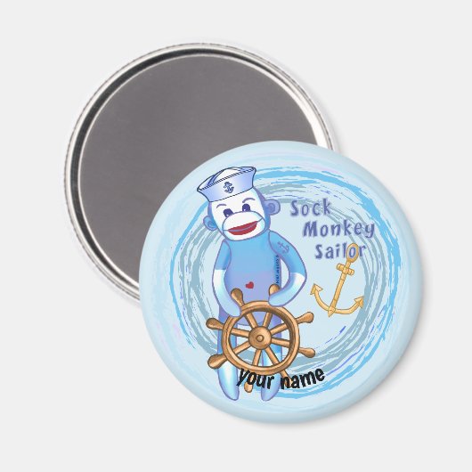 Aimant Sock Monkey Sailor (Recto/Verso)