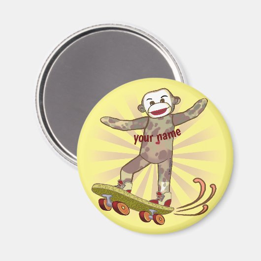 Aimant Sock Monkey Skater (Recto/Verso)