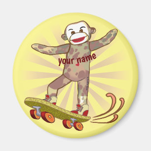 Aimant Sock Monkey Skater