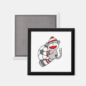 Aimant Sock Monkey Soccer Tshirts et cadeaux (Recto/Verso)