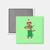 Aimant Sock Monkey Ukulele (Recto/Verso)