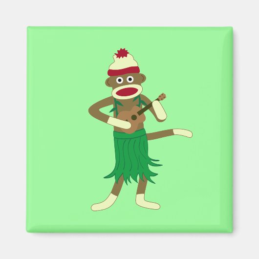 Aimant Sock Monkey Ukulele (Devant)