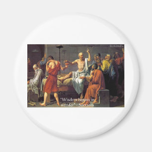 Aimant Socrates "Wisdom/Wonder" Quote Gifts Tees & Cards