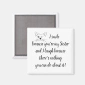 Aimant Soeur Amusante Dire Citation Cuite Winking Chat (Recto/Verso)