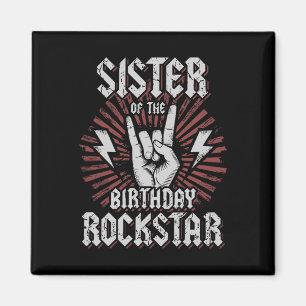Aimant Sœur de la rockstar d'anniversaire Rockeur apparié