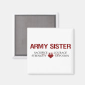 Aimant Soeur de l'Armée Sacrifice, Force, Courage (Recto/Verso)