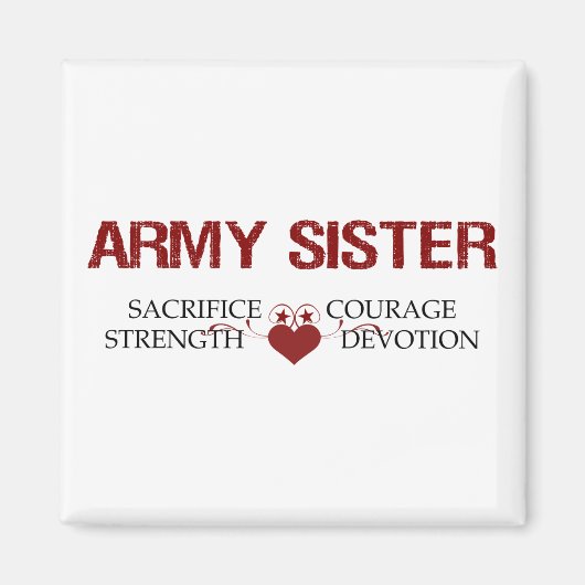 Aimant Soeur de l'Armée Sacrifice, Force, Courage (Devant)