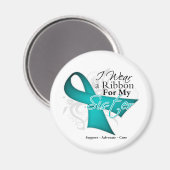 Aimant Soeur - Sensibilisation Turquoise au ruban (Recto/Verso)