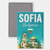 Aimant 🧲 Sofia Bulgarie Design de souvenir de voyage mod (Recto/Verso)