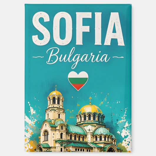 Aimant 🧲 Sofia Bulgarie Design de souvenir de voyage mod (Recto)