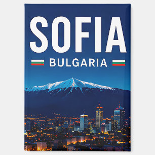 Aimant 🧲 Sofia Bulgarie Nuit Cité Vacances Mémoire 🌃