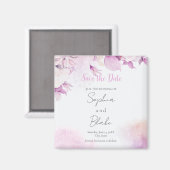 Aimant Soft rose moderne Boho Floral Feuilles Sauvez la d (Recto/Verso)