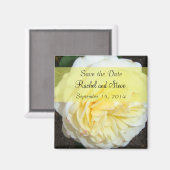 Aimant Soft Yellow Rose Enregistrer la date (Recto/Verso)