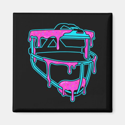 Aimant Softball Catcher Drip Ice Cream Mask Sprinkles Gam (Devant)